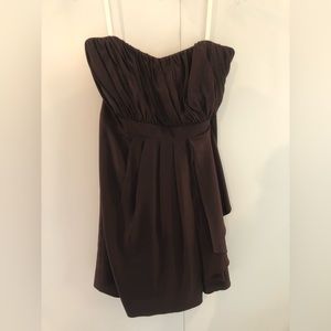 Strapless, chocolate Shoshanna dress